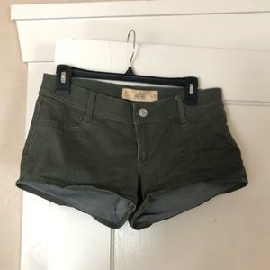 Hollister olive green jean shorts